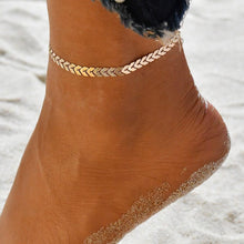 Load image into Gallery viewer, Gold Metal Shell Coconut Tree Female Anklets Barefoot Sandals Foot Summer Double Layers  Foot  Bracelets Leg Jewelry
