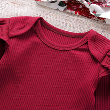 Load image into Gallery viewer, Newborn Baby Girl Clothes Knitting Cotton Long Sleeve  Tops Flower Print Long Pants Headband
