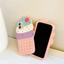 Load image into Gallery viewer, 3D Delicious Cherry Ice Cream Silicone Phone Case For iphone 13 12 11 Pro Max Xs Xr 7 8 Plus X Se finger bubble game soft cover 3D Cartoon Cupcake Shape Soft Silicone Full Protection Shockproof Case
