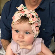 Load image into Gallery viewer, Luxury Mdoern Set 2PCS Baby and Mom Headbands Set Flower Bowknot Newborn Turban Cross-tied Mommy Headband Bow
