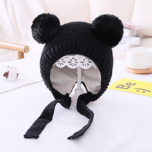 Load image into Gallery viewer, Handmade Modern Trend Winter  Christmas Knitted Baby Hat Cute Double Pompom Infant Baby Boy Girl Cap Ear Protection Hats Kids Children Cap
