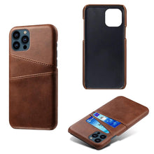 Load image into Gallery viewer, Black Luxury Men Card Holder Case for iPhone Business Classic Leather Wallet Case for iphone 12 13 14 Pro Max Phone Cover PU Leather Wallet Case with Card Pockets Back Cover
