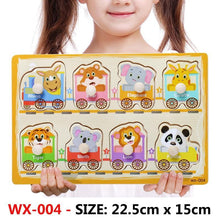 Load image into Gallery viewer, New Hand Grab Board Wooden Puzzle Toys for Children Cartoon Animal Fruit  Kids Baby Early Educational Learning Toy
