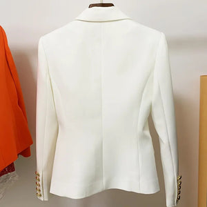 HIGH QUALITY New Fashion 2023 Runway Star Style Jacket Women's Gold Buttons Double Breasted Blazer OuterwearS-5XL