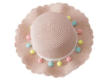 Load image into Gallery viewer, Luxury Baby Lady Girl Summer Straw Sun Handmade Beach Hat In elegant Modern Deign For Kids
