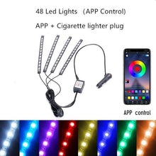 Load image into Gallery viewer, Lights LED Car Strip Lights with Two-Line Waterproof Design RGB LED Strip Light With USB Wireless Remote Music Control Multiple Modes For Auto Car
