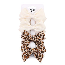 Load image into Gallery viewer, 4Pcs Leopard Print Hair Bow Clips for Baby Girls Lace Barrettes
