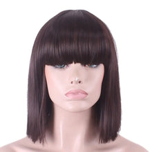Load image into Gallery viewer, Synthetic Hair Short Wig With Bangs Cosplay Wigs For Women Straight Bob Wig Korean Pink Red Brown Blue Green White Purple Grey
