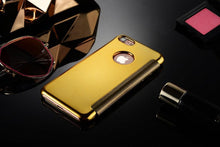Load image into Gallery viewer, Luxury iphone Flip Case iphone 11 12 13 14 Cover Clear View Windows Mirror Magnetized Simple Closure Unique Flip Phone Stylish Case For iPhone
