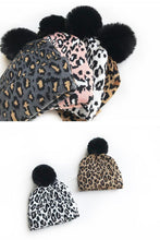 Load image into Gallery viewer, Matching Family Outfits Leopard Children Hats Mother Kids Hats Winter Kids Caps For Mother &amp; Daughter in Elegan Leopard Design
