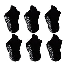 Load image into Gallery viewer, 6 Pairs Cotton Baby 's Non-slip Boat Low Cut Floor Socks With Rubber Grips For Boys &amp; Girls Sock
