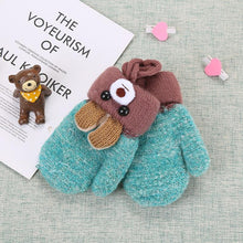 Load image into Gallery viewer, New Fashion Children Winter Hats Baby Kids Girl Solid Knitted Beanies Caps Hair thick ball And Modern Gloves
