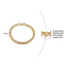 Load image into Gallery viewer, Men's Bracelet Curb Cuban Link Chain Stainless Steel Mens Womens Bracelets Bangle Gold Tone No Fade
