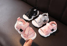 Load image into Gallery viewer, Baby Unisex Sandals Black Gray Pink Canvas Infant Sandals Toddler Summer Walking Shoes

