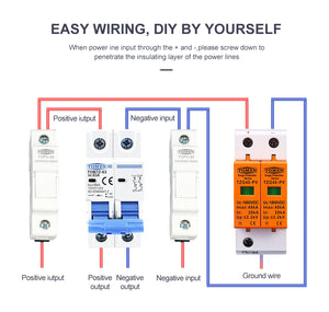 TOMZN SPD DC 1000V 800V 600V 500V 20KA~40KA House Surge Protector Protective Low-voltage Arrester Device