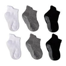 Load image into Gallery viewer, 6 Pairs Cotton Baby 's Non-slip Boat Low Cut Floor Socks With Rubber Grips For Boys &amp; Girls Sock
