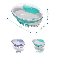 Load image into Gallery viewer, Pet Dog Cat Bath Brush 2-in-1 Pet  Massage Comb Soft Silicone Pet Shower Hair Grooming Comb Dog Cleaning Tool Pet Supplies Pet Brush Bath Massage Brush Shampoo Dispenser for Pet
