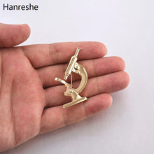 Load image into Gallery viewer, Hanreshe Classic High Quality Microscope Brooch Pin Zinc Alloy Medical Equipment Medical Pins For Doctors Nurses Lapel Jewelry
