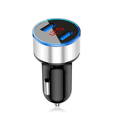 Load image into Gallery viewer, LED Display 3.1A Dual USB Car Charger Universal Mobile Phone Aluminum Car-Chargers
