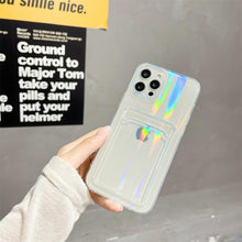 Load image into Gallery viewer, Gradient Rainbow Charming Case For iPhone 13 11 12 Pro Max XS XR 7 8 Plus Transparent Cover with Wallet Card Holder Case  Soft Cover for iPhone
