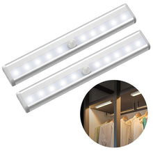 Load image into Gallery viewer, STEVVEX 6/10 LEDs PIR  with Motion Sensor Light for Cupboard, Wardrobe, Bed Lamp LED Under Cabinet Night Light For Closet Stairs Kitchen and multifunctional
