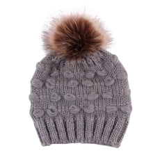 Load image into Gallery viewer, Infant Baby Boy Girl &amp; Mom Winter Knit Warm Soft Beanie Hat Hairball Cap for Adult Children Family Matching Caps Hats
