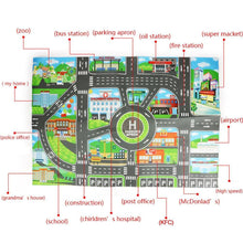Load image into Gallery viewer, Traffic Road Carpet Play mat Rug For Cars Baby Crawling mat Climbing Pad Parking Lot Map Play Carpet for Baby and Kids
