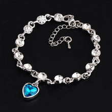 Load image into Gallery viewer, Modern Genuine 925 Sterling Silver Heart Elegant Luxury Bracelets For Women Blue Sapphire Tanzanite Chain Bracelet  Trendy Wedding Gift Fine Jewelry
