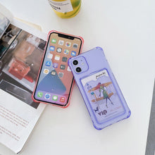 Load image into Gallery viewer, Transparent Wallet Case For iPhone 14 13 12 Pro Max Mini  Shockproof Cover with Card Slots Pockets Slim Fit Thin Protective Soft Shock-Absorbing Lightweight Wallet Case
