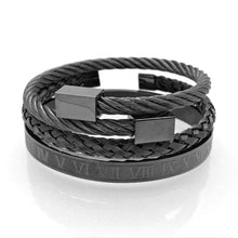 Load image into Gallery viewer, Luxury Modern Rich Style Royal Roman Bracelets &amp; Bangles Love Bangle Bracelet For Men Stainless Steel Rectangle Bracelet Men's Jewelry Great Gift Idea

