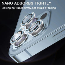 Load image into Gallery viewer, Glitter Diamond Camera Lens Protector For Iphone 13 Pro Max Mini Camera Metal Ring Glass For Iphone 12 11 Pro Max Protective Cap Diamond Glitter Camera Lens Protector On For Iphone
