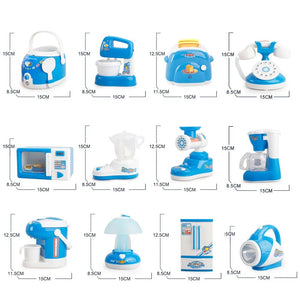 Household Appliances Pretend Play Kitchen Toys Coffee Machine Toaster Blender Vacuum Cleaner CookingToys For Children