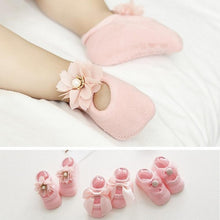 Load image into Gallery viewer, Baby Girl  Anti-Slip Cotton Bow Lace Flower Floor Socks Spring Socks Excellent Quality Everyday Wear
