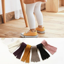 Load image into Gallery viewer, Baby Girl Stretch Leggings Pants Spring and Autumn Toddler Child Knitting Trousers Pink Yellow Color

