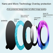 Load image into Gallery viewer, High quality For iPhone 12 Pro Max Metal Ring Tempered Glass Full Cover Camera Lens For iPhone 13 14 Pro Max Mini Protective Cap Camera Lens Protector Compatible with iPhone

