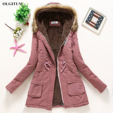 Load image into Gallery viewer, Winter women coat 2019 Women&#39;s Parka Casual Outwear Military Hooded fur Coat Down Jackets Winter Coat for Female CC001

