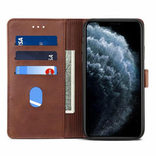 Load image into Gallery viewer, Luxury Red Leather Magnetic Flip Case For Iphone 14 12 13 11 11 Pro Max Xr Xs Max X  Wallet Cover For iphone Leather Wallet Case Card Slots Kickstand Magnetic Buckle Flip Phone Cover

