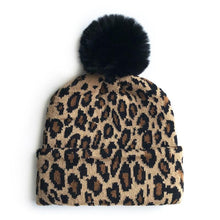 Load image into Gallery viewer, Matching Family Outfits Leopard Children Hats Mother Kids Hats Winter Kids Caps For Mother &amp; Daughter in Elegan Leopard Design
