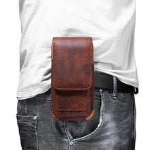 Load image into Gallery viewer, Universal Leather Case for iPhone Mens PU Leather Vertical Case with Belt Clip for iPhone Waist Pack Belt Clip Bag for 3.5-6.3" Mobile Phone Pouch Phone Cover
