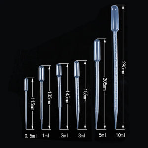 Disposable Pipette 1ml 2ml 3ml 5ml 10ml Droppers Plastic Microscale Graduated Pipettes Transparent Dropper Experiment Supplies