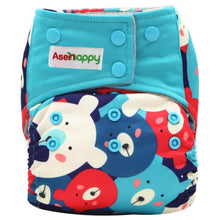 Load image into Gallery viewer, Colorful Modern Baby Cloth Diaper Bamboo Charcoal Nappy All-in-one Diapers sewn 3 Layers Micro fleece Insert Inside Reusable Diaper For Baby and Kids For Unlimited Use
