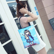 Load image into Gallery viewer, Fashion Cartoon Printing Women&#39;s Casual Tote High Quality Durable Fabric Shoulder Bag Girls Lovely Shopping School Bag Handbag
