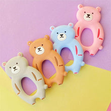 Load image into Gallery viewer, 4pcs  Bear Silicone  Teether Baby Teething Toys Chewable  Cartoon Animal Shape Baby Products Nursing Gift

