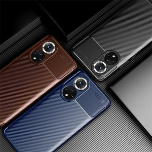 Honor50 Case Carbon Fiber Pattern Phone Cover For Honor 50 NTH-AN00 NTH-NX9 6.57'' Soft Silicone Shockproof Coque Honer Honar 50