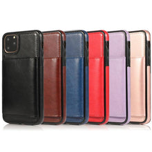 Load image into Gallery viewer, Leather Wallet Case For iPhone 11 Pro Max XS Max XR X 8 7 6S 6Plus 5 5S With Stand Card Pocket Case Cover Shockproof Texture PU Leather  Wallet Cover
