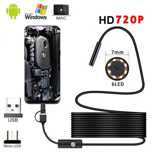 1M/1.5M/2M/3.5M/5M Waterproof Mini Camera USB Endoscope Portable Universal Inspection Borescope Camera for Android Mobile Phone