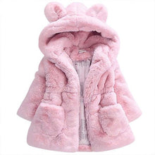 Load image into Gallery viewer, Winter Baby Girls Clothes Fur Coat Fleece Warm Hooded Jacket Children's Outerwear Coat For Girls
