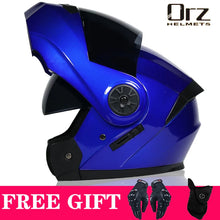 Load image into Gallery viewer, Latest DOT Approved Safety Modular Flip Motorcycle Helmet Voyage Racing Dual Lens Helmet Interior Visor Orz-161
