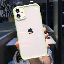 Load image into Gallery viewer, Transparent Shockproof Bumper Phone Case For iPhone 11 12 13 14 Pro Max Mini Cute Candy Color Hard Cover  Luxurious Translucent Case for iPhone
