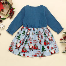 Load image into Gallery viewer, Baby Girls Print Christmas Santa Dress Princess Outfits Long Sleeve Fashion  Unique Design Perfect Gift
